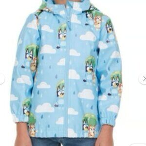 BLUEY Durable Water‎ Resistant Hooded Rain Jacket with Pockets - 4T
